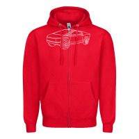 Cybertrucks Line Art Pocket Futuristic Ev Truck Cyber Design T Shirt Zipper Hoodie | Teevron