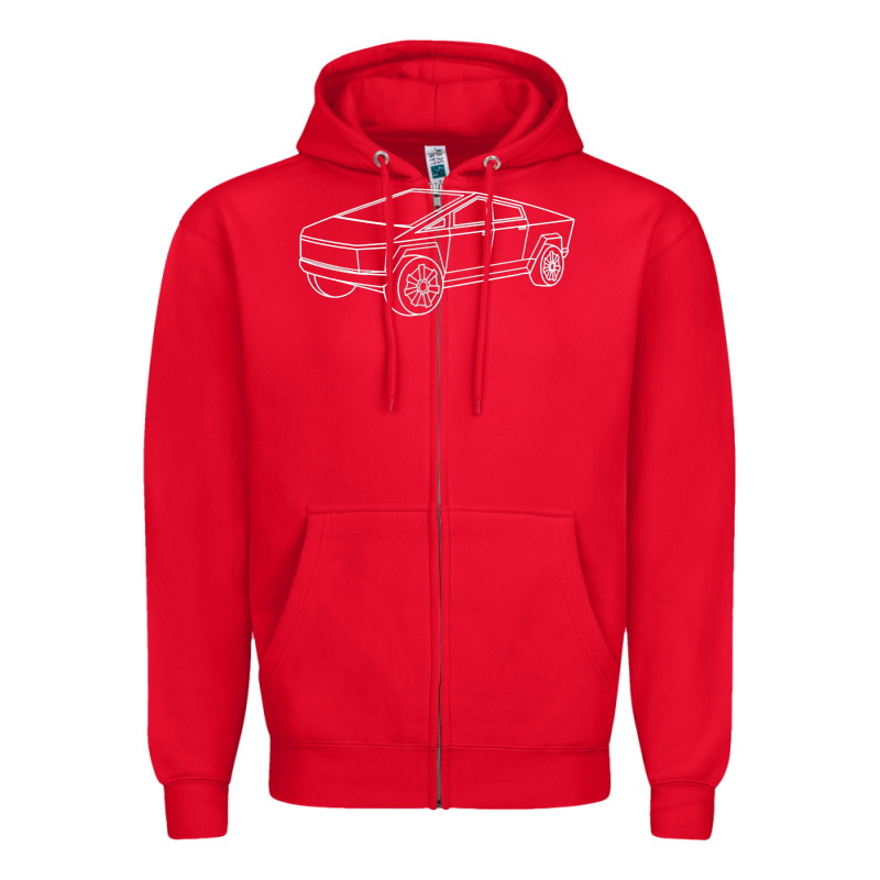Cybertrucks Line Art Pocket Futuristic Ev Truck Cyber Design T Shirt Zipper Hoodie by linhVisuals | Teevron