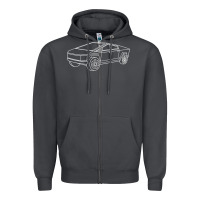 Smoke cybertrucks line art pocket futuristic ev truck cyber design t shirt Zipper Hoodie - linhVisuals