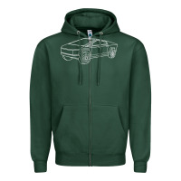 Sports Green cybertrucks line art pocket futuristic ev truck cyber design t shirt Zipper Hoodie - linhVisuals