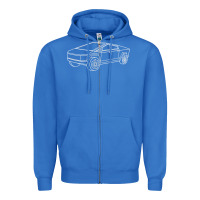 True Royal cybertrucks line art pocket futuristic ev truck cyber design t shirt Zipper Hoodie - linhVisuals