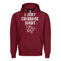 Burgundy funny cribbage shirt lucky card game player lover gift t shirt Zipper Hoodie - linhVisuals