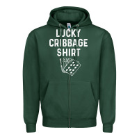 Sports Green funny cribbage shirt lucky card game player lover gift t shirt Zipper Hoodie - linhVisuals