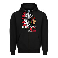 Black hustle 247 gang clothing native american men gift t shirt t shirt Zipper Hoodie - linhVisuals