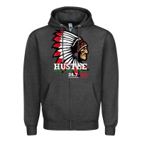 Charcoal Heather hustle 247 gang clothing native american men gift t shirt t shirt Zipper Hoodie - linhVisuals