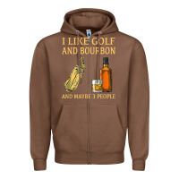 Chestnut i like golf and bourbon and maybe 3 people t shirt Zipper Hoodie - linhVisuals