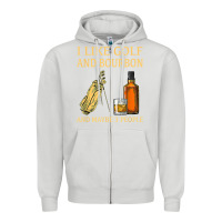 Dove Grey i like golf and bourbon and maybe 3 people t shirt Zipper Hoodie - linhVisuals