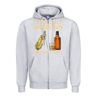 Heather Grey i like golf and bourbon and maybe 3 people t shirt Zipper Hoodie - linhVisuals