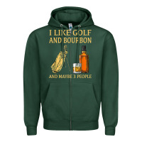 Sports Green i like golf and bourbon and maybe 3 people t shirt Zipper Hoodie - linhVisuals