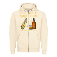 Sandshell i like golf and bourbon and maybe 3 people t shirt Zipper Hoodie - linhVisuals