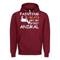 Burgundy fainting goats are my spirit animal t shirt Zipper Hoodie - linhVisuals