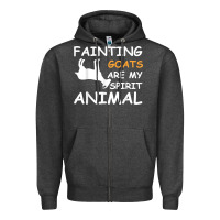 Charcoal Heather fainting goats are my spirit animal t shirt Zipper Hoodie - linhVisuals