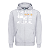 Heather Grey fainting goats are my spirit animal t shirt Zipper Hoodie - linhVisuals