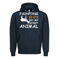 Navy fainting goats are my spirit animal t shirt Zipper Hoodie - linhVisuals