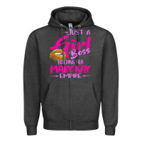Charcoal Heather just a girl boss building her mary kay empire gift for women t shirt Zipper Hoodie - linhVisuals