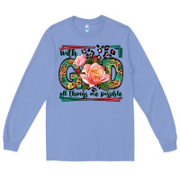 Colony Blue With god all things are possible leopard frame Long Sleeve Tee - LillyAllenDesigns