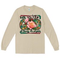 Mushroom With god all things are possible leopard frame Long Sleeve Tee - LillyAllenDesigns