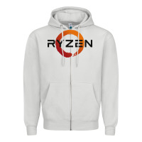 Dove Grey ryzen free world Zipper Hoodie - linhVisuals