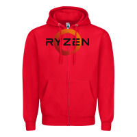 Red ryzen free world Zipper Hoodie - linhVisuals