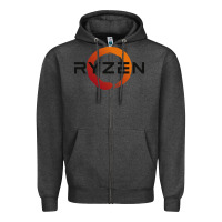 Charcoal Heather ryzen free world Zipper Hoodie - linhVisuals