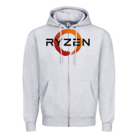 Heather Grey ryzen free world Zipper Hoodie - linhVisuals