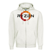 Oatmeal Heather ryzen free world Zipper Hoodie - linhVisuals