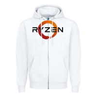 White ryzen free world Zipper Hoodie - linhVisuals