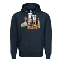 Navy Wallace Gourmeat Zipper Hoodie - linhVisuals