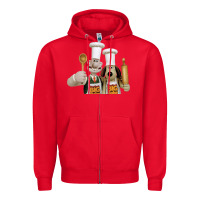 Red Wallace Gourmeat Zipper Hoodie - linhVisuals