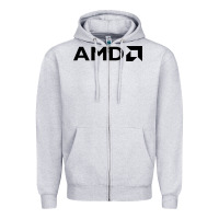 Heather Grey ryzen amd wine Zipper Hoodie - linhVisuals
