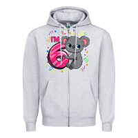 Heather Grey kids 6th birthday shirt for girls koala bear 6 years old t shirt Zipper Hoodie - linhVisuals