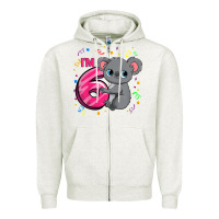 Oatmeal Heather kids 6th birthday shirt for girls koala bear 6 years old t shirt Zipper Hoodie - linhVisuals