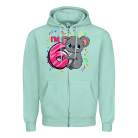 Seafoam kids 6th birthday shirt for girls koala bear 6 years old t shirt Zipper Hoodie - linhVisuals
