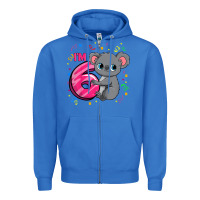 True Royal kids 6th birthday shirt for girls koala bear 6 years old t shirt Zipper Hoodie - linhVisuals