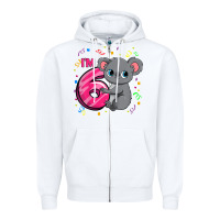 White kids 6th birthday shirt for girls koala bear 6 years old t shirt Zipper Hoodie - linhVisuals