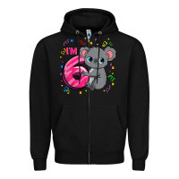 Black kids 6th birthday shirt for girls koala bear 6 years old t shirt Zipper Hoodie - linhVisuals