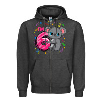Charcoal Heather kids 6th birthday shirt for girls koala bear 6 years old t shirt Zipper Hoodie - linhVisuals