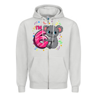 Dove Grey kids 6th birthday shirt for girls koala bear 6 years old t shirt Zipper Hoodie - linhVisuals