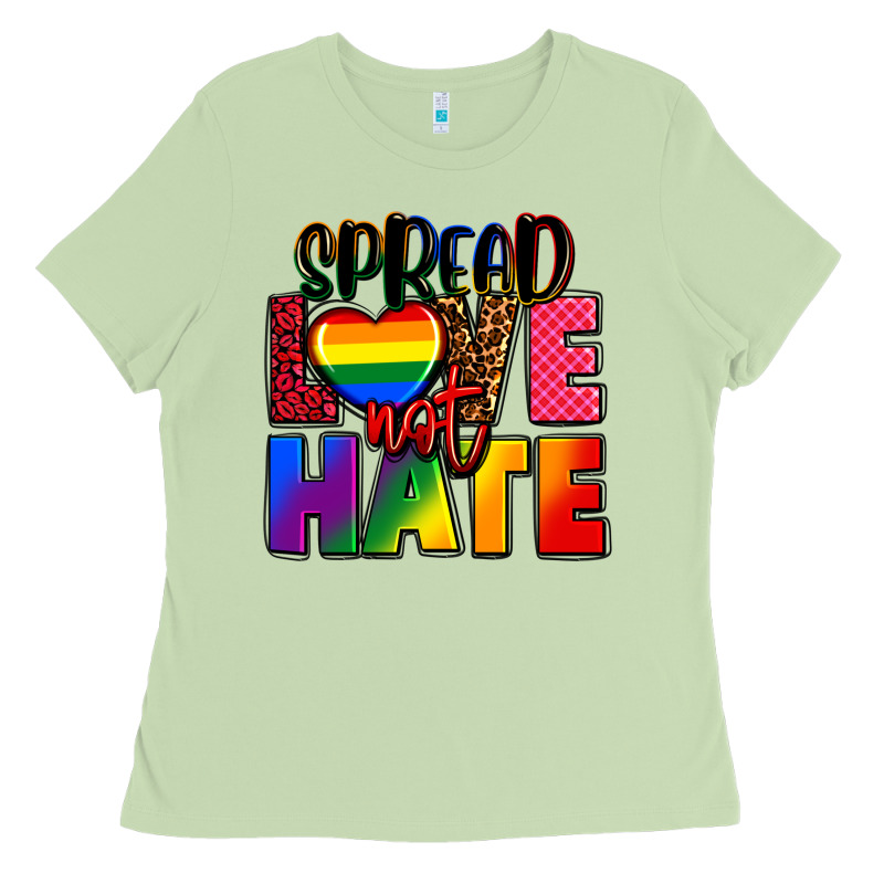 Spread Love Not Hate Ladies Tee by FaDigitalArtStudio | Teevron
