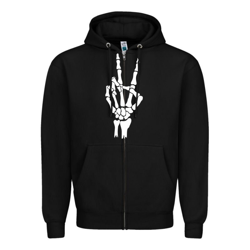 Skeleton Peace Zipper Hoodie by linhVisuals | Teevron
