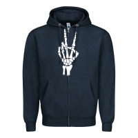 Navy skeleton peace Zipper Hoodie - linhVisuals