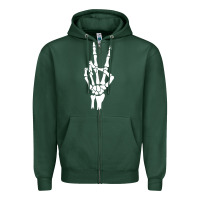 Sports Green skeleton peace Zipper Hoodie - linhVisuals