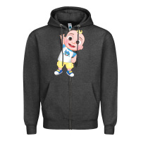 Charcoal Heather jj cocomelon babyshark Zipper Hoodie - linhVisuals
