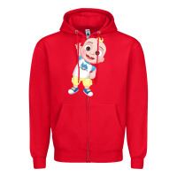 Red jj cocomelon babyshark Zipper Hoodie - linhVisuals