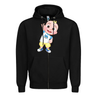 Black jj cocomelon babyshark Zipper Hoodie - linhVisuals