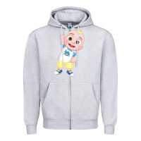 Heather Grey jj cocomelon babyshark Zipper Hoodie - linhVisuals