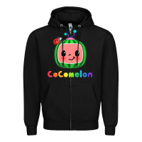 Black cocomelon Zipper Hoodie - linhVisuals