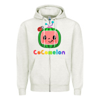 Oatmeal Heather cocomelon Zipper Hoodie - linhVisuals