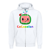White cocomelon Zipper Hoodie - linhVisuals