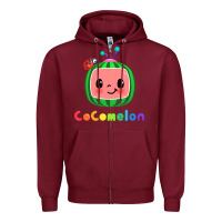 Burgundy cocomelon Zipper Hoodie - linhVisuals